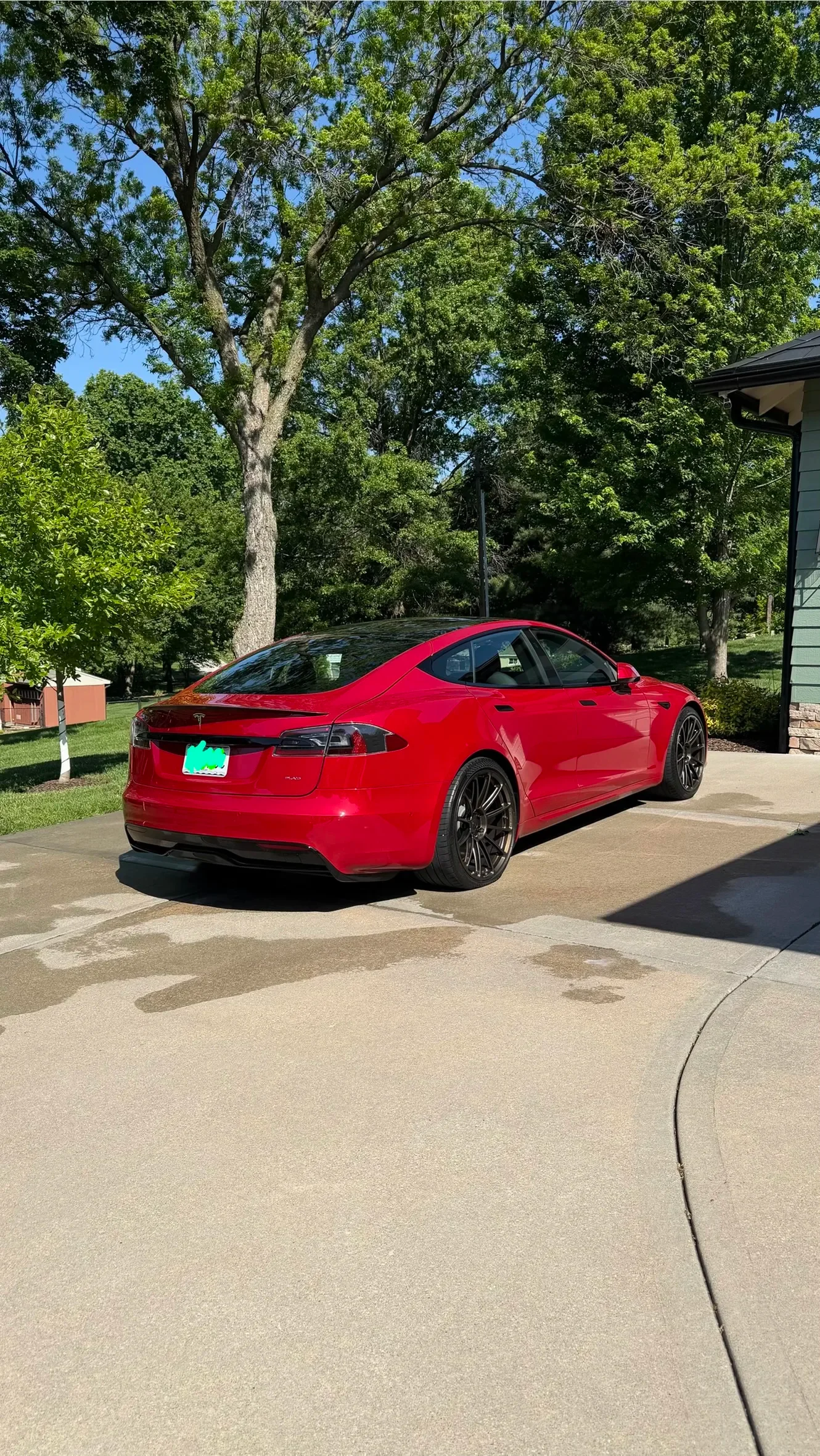 Tesla Model S red mobile detail Kansas City