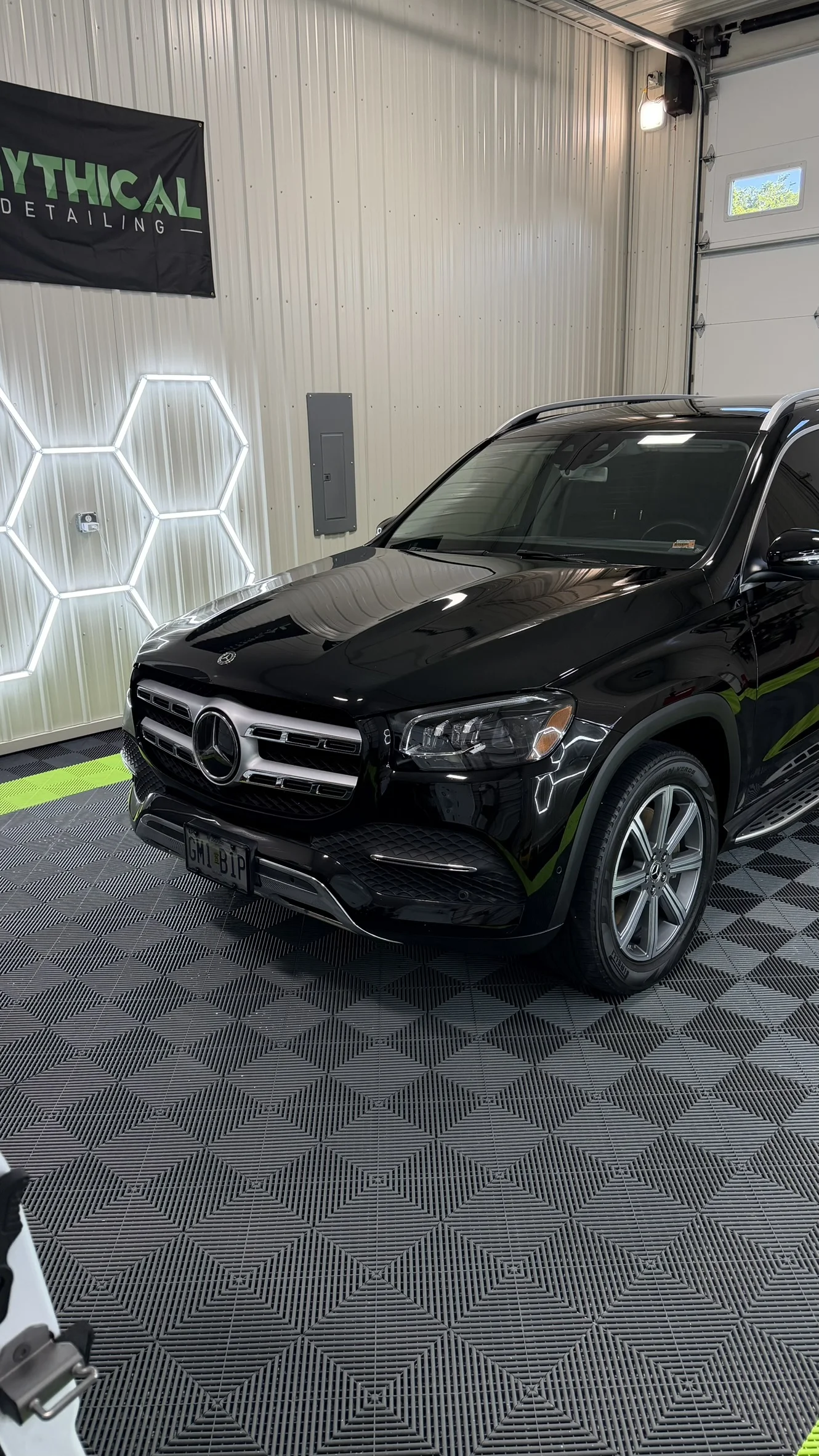 Mercedes GLS black paint correction result Kansas City