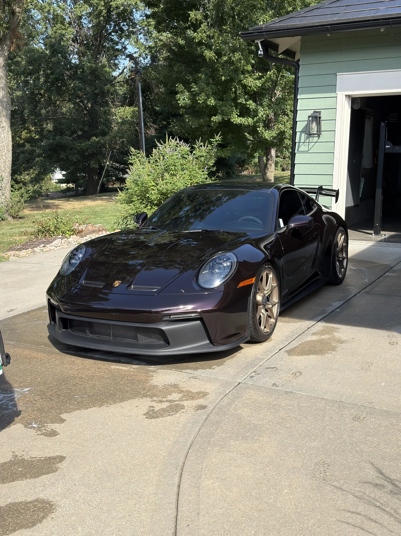 Porsche 911 GT3 after a mobile detail in a Kansas City driveway