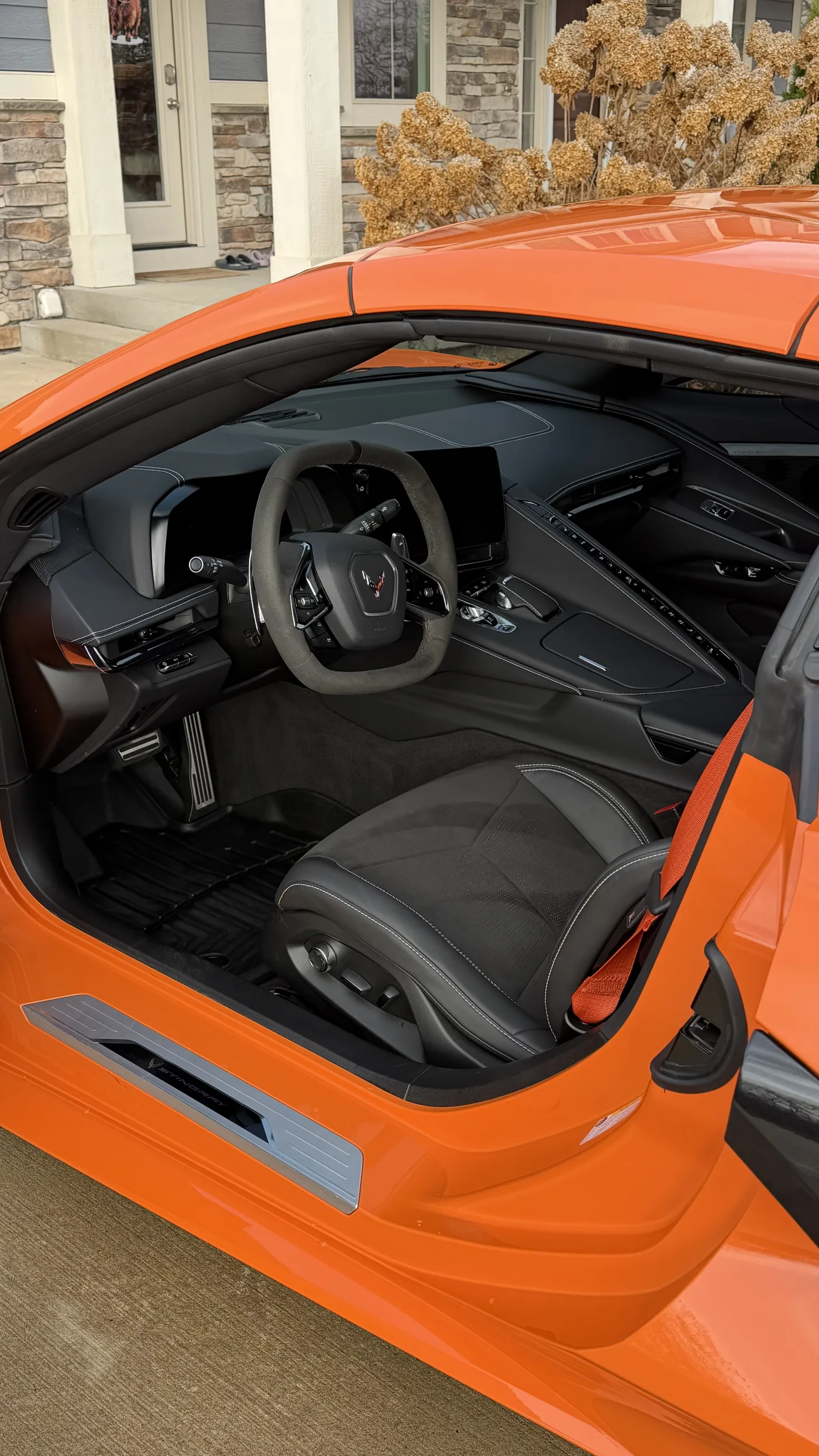 Corvette C8 orange interior detail Kansas City