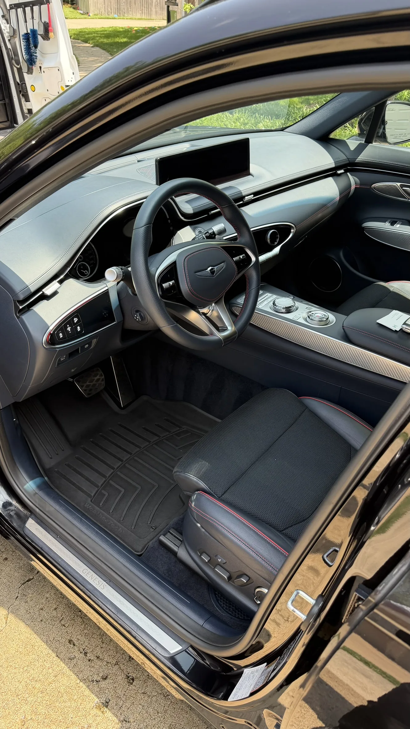 Genesis GV70 black red interior detail Kansas City