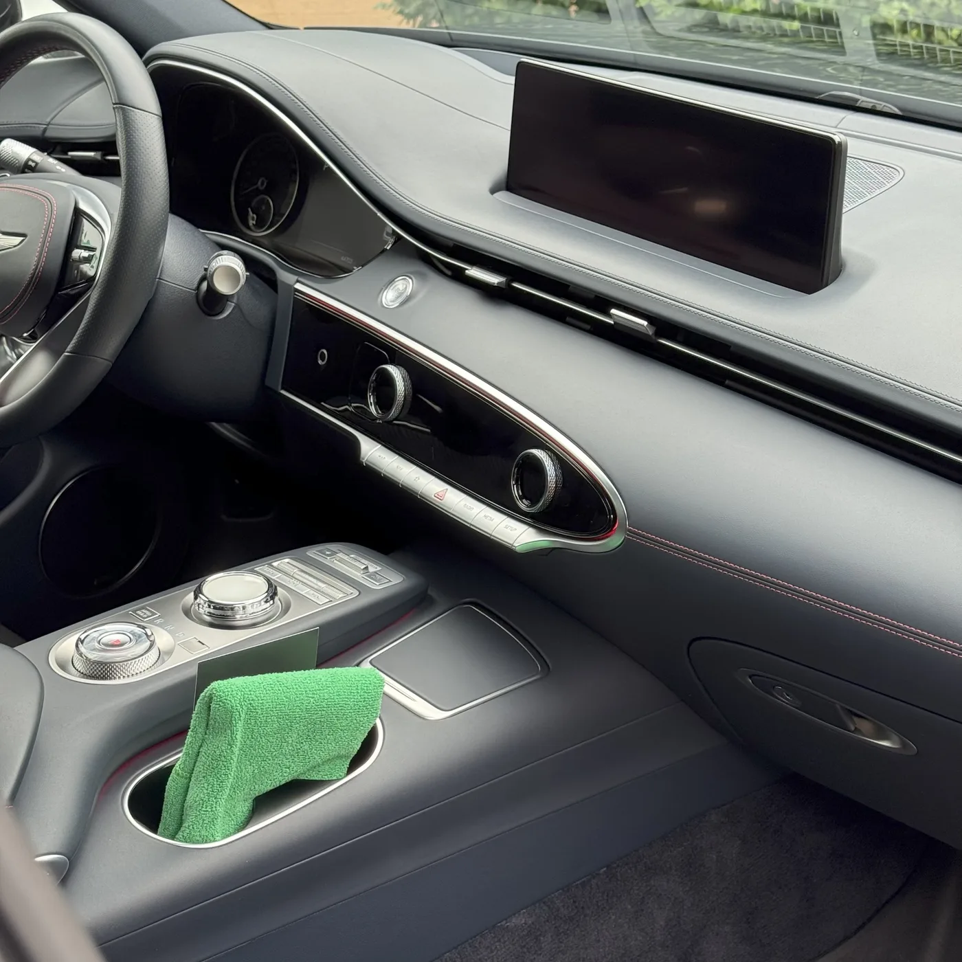 Luxury vehicle interior being detailed at Mythical Detailing Kansas City