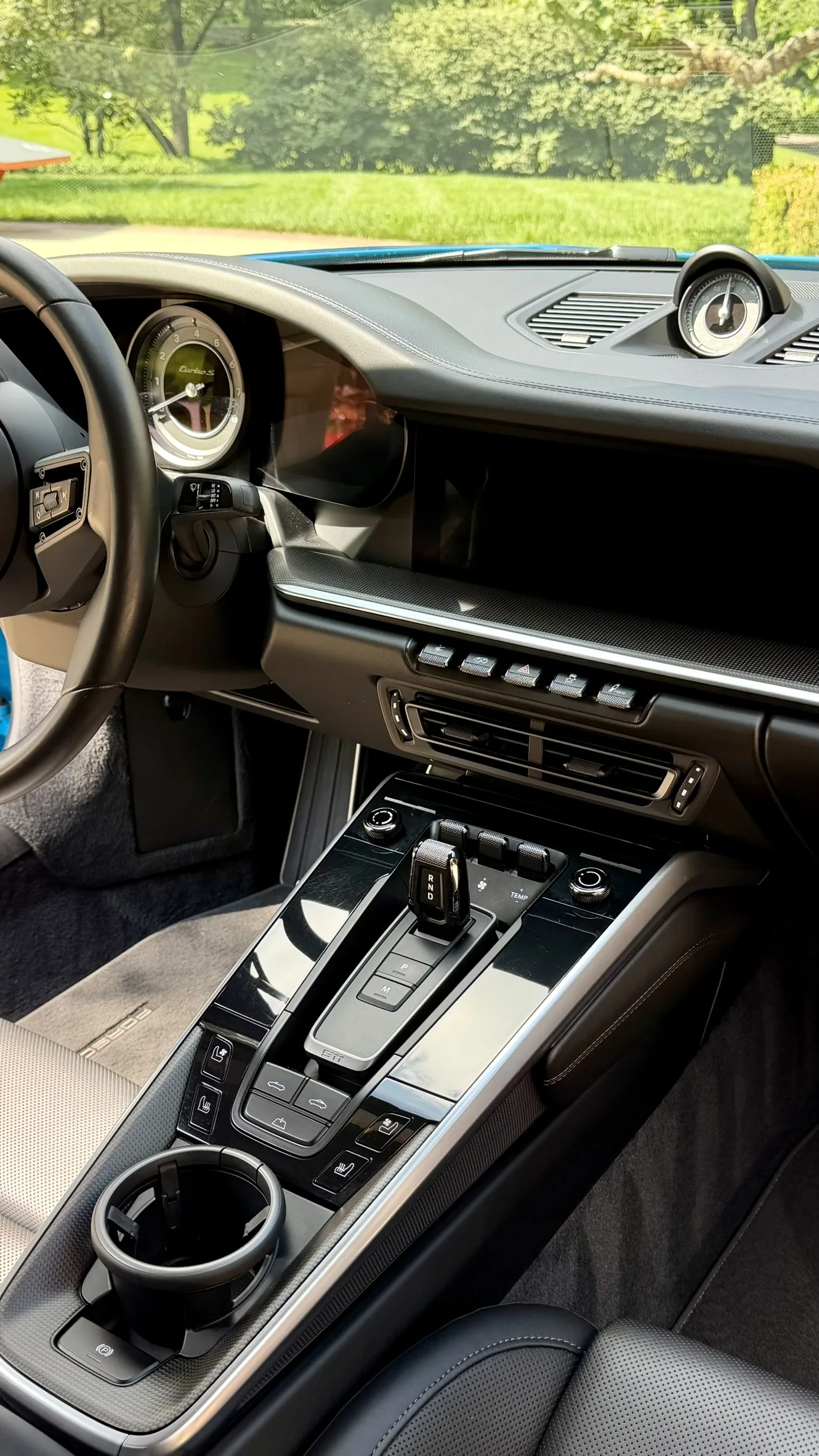 Porsche 911 Turbo S interior console detail Kansas City
