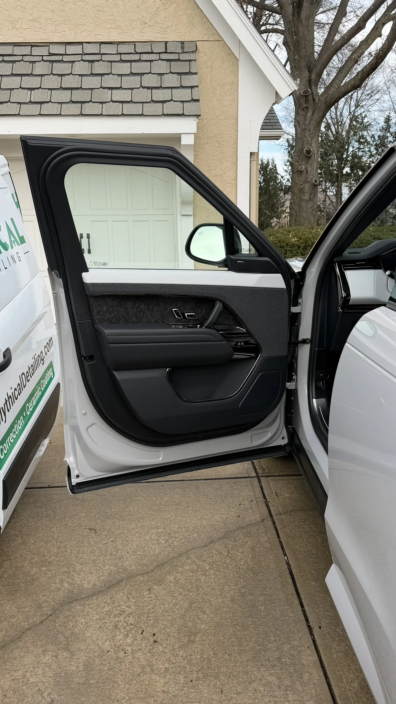 Range Rover white door jamb interior detail Kansas City
