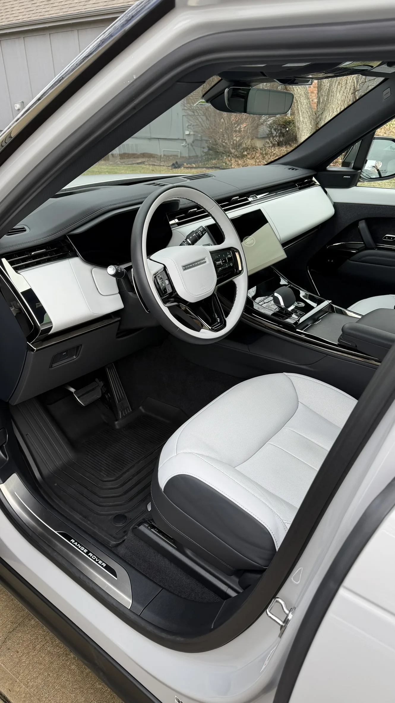 Range Rover white leather interior detail Kansas City