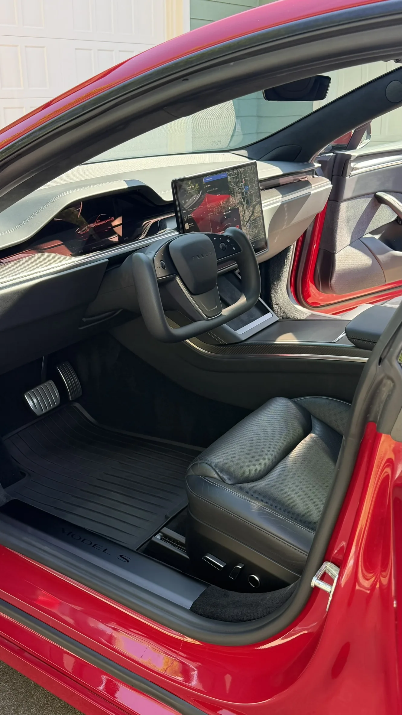 Tesla Model S red interior detail Kansas City